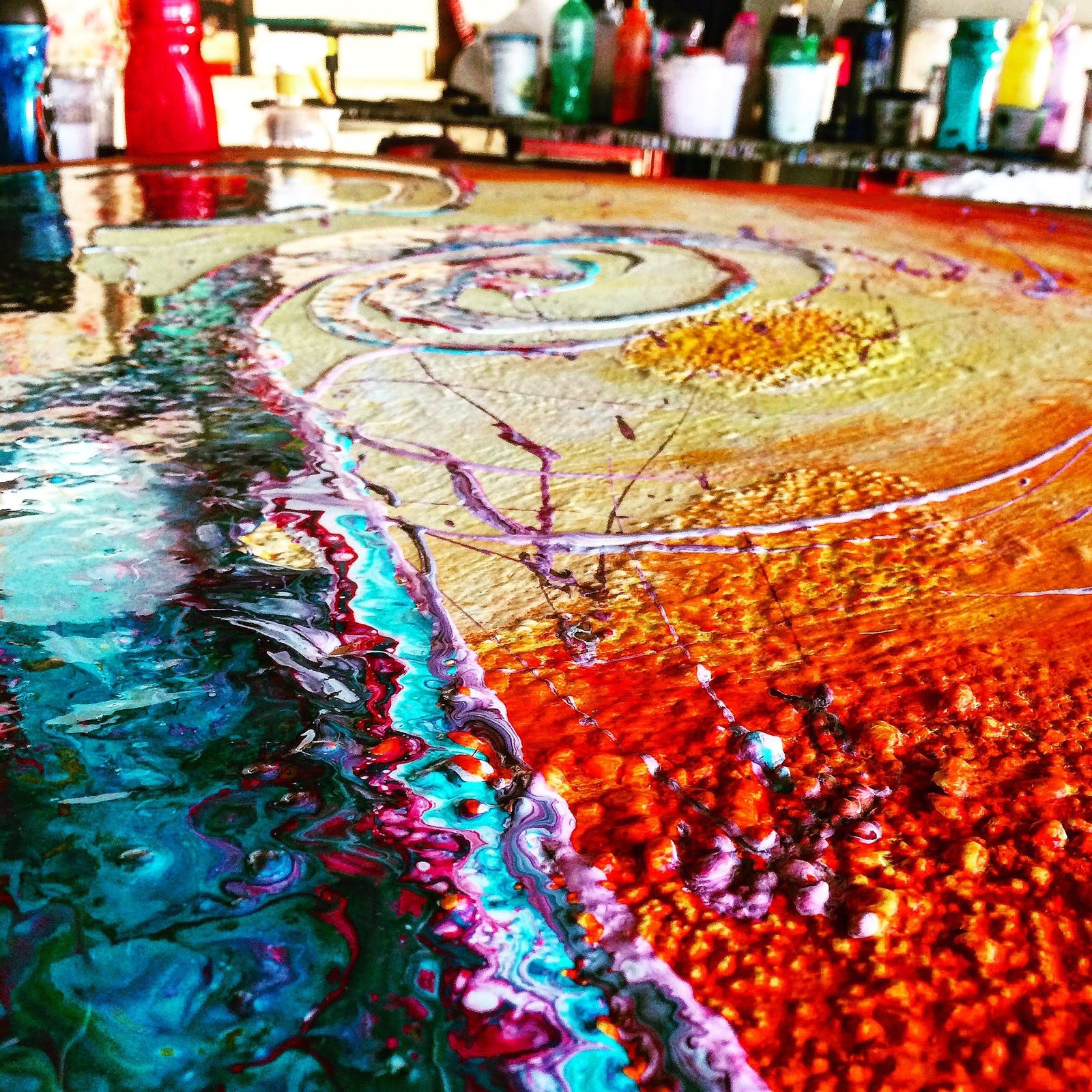 Don't Argue – Evolution 2 | Orange & Teal Abstract Painting - Image 4